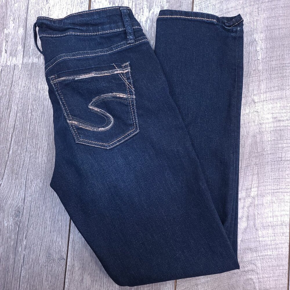 Silver Jeans Womens 29x30 Avery Straight Leg Dark Blue Denim Mid Rise Pants